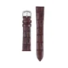 12MM-SLIM CROCO CHERRY BRN 22MM-RARE FLAT PLAIN D BROWN